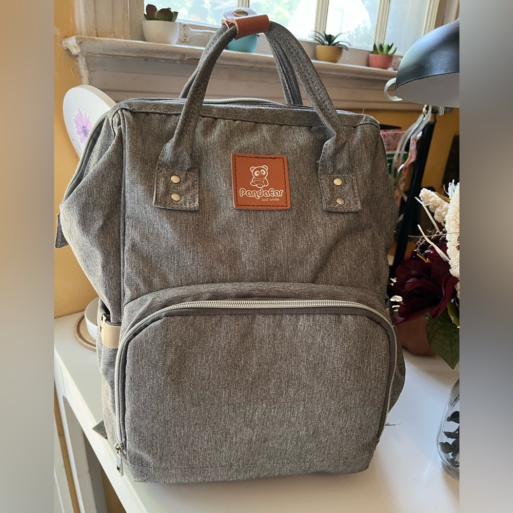Gray Diaper Bag w/ A LOT of compartments for organizing!
